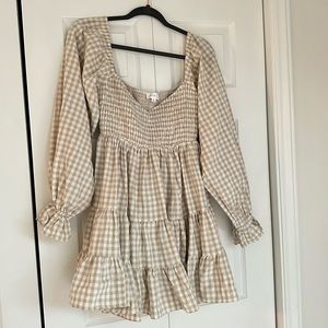 MABLE Gingham Baby Doll Dress Ruffles, Size Small